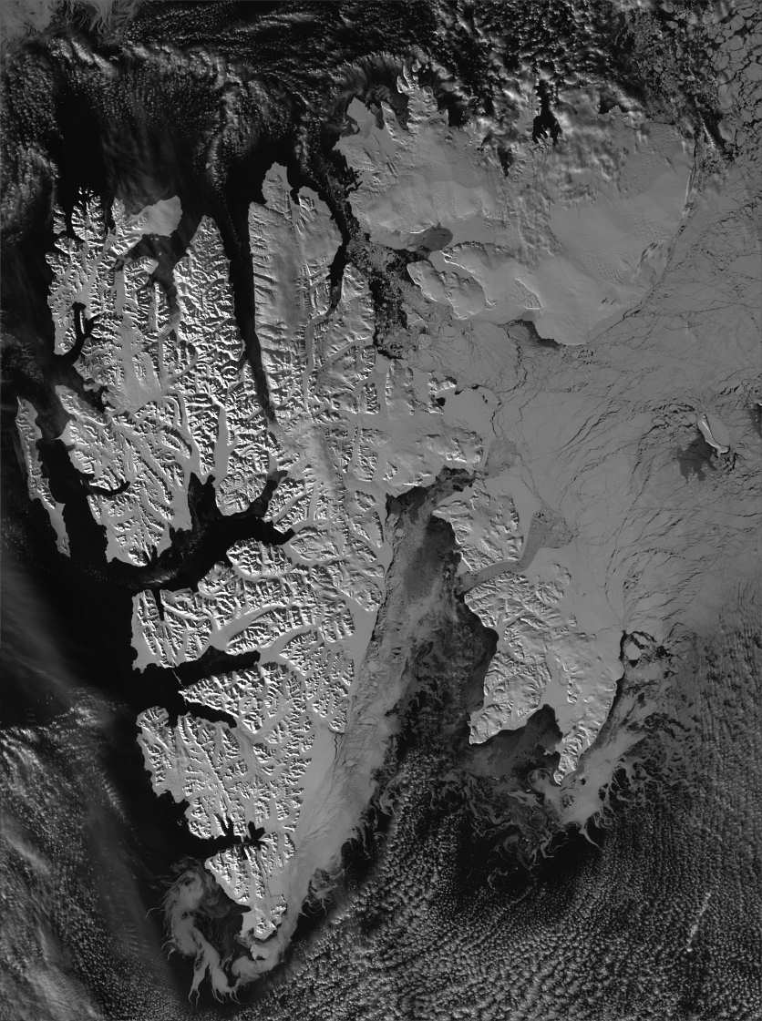 Svalbard image interpolated to 125m per pixel