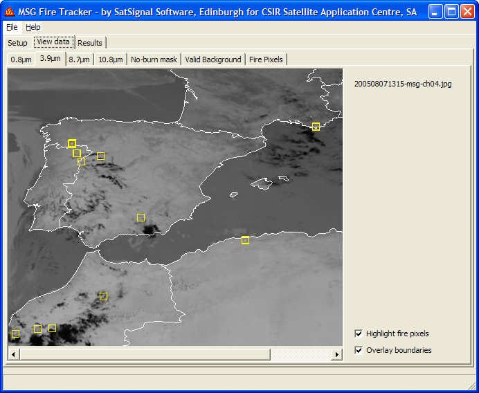 MSG Fire Tracker screen-shot