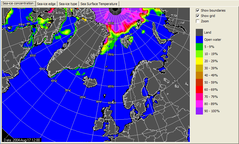 Sea-ice concentration sample screen-shot