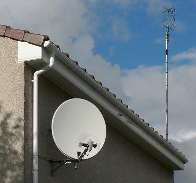 The new and the old - DVB dish and QFH antenna