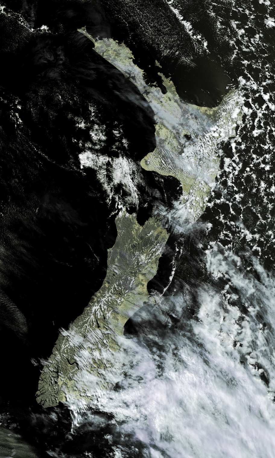 High-resolution image of New Zealand from the AVHRR instrument on EUEMTSAT's MetOp-A satellite